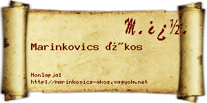 Marinkovics Ákos névjegykártya