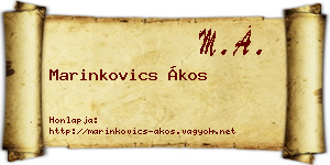Marinkovics Ákos névjegykártya