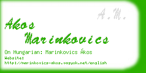 akos marinkovics business card